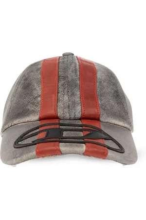Diesel Homme, Accessoires, Gris, Taille: S Casquette de baseball en cuir