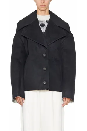 Marni Femme, Vestes, Noir, Taille: 36 FR Cocoon Felt and Wool Jacket