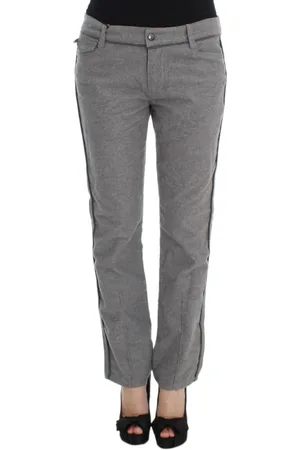 ERMANNO SCERVINO Femme, Pantalons, Gris, Taille: 42 FR Pantalon Décontracté en Coton Gris
