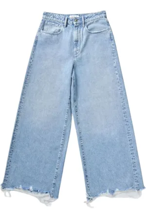 Cycle Femme, Jeans, Bleu, Taille: W28 Jean Large Blanchi Délavé Délavé