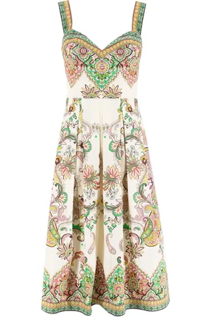 Etro Femme, Robes, Multicolore, Taille: 38 FR Robe Midi Sans Manches Imprimé Cachemire