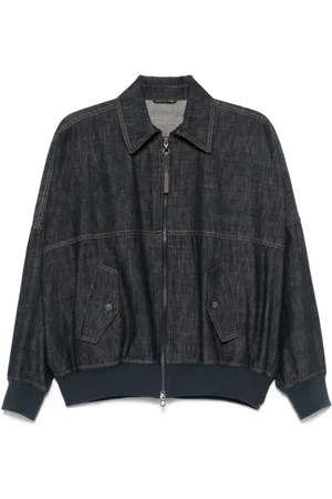 Brunello Cucinelli Femme, Vestes, Bleu, Taille: 38 FR Veste d`extérieur élégante en coton
