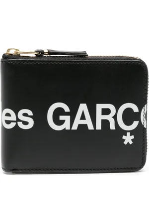 Comme des Garçons Homme, Accessoires, Noir, Taille: ONE Size Portefeuille en cuir avec logo imprimé