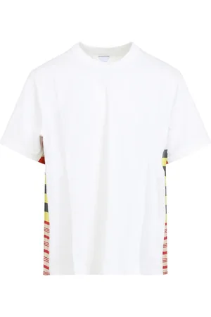Bottega Veneta Homme, Tops, Blanc, Taille: S T-shirt Craie Multicolore