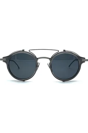 Thom Browne Homme, Accessoires, Gris, Taille: S Lunettes de soleil rondes