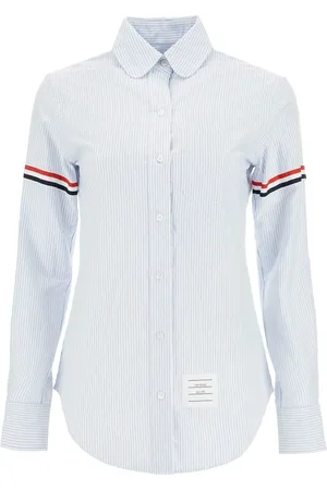 Thom Browne Femme, Blouses et Chemises, Bleu, Taille: 38 FR Chemise Oxford Classique en Coton
