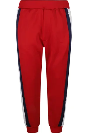 Dsquared2 Homme, Pantalons, Rouge, Taille: XL Pantalon Rouge avec Ceinture Élastique et Bandes