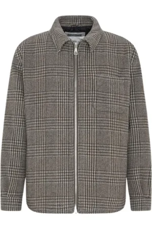 Drykorn Homme, Vestes, Brun, Taille: S Veste à Carreaux en Laine Marron