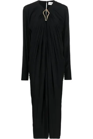 Lanvin Femme, Robes, Noir, Taille: 40 FR Robe Midi Découpée
