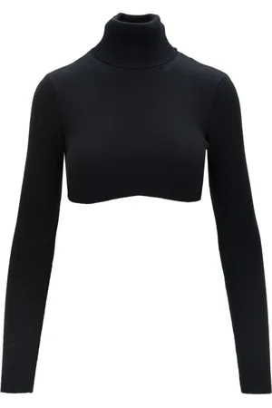 Elisabetta Franchi Femme, Pulls, Noir, Taille: 40 FR Pull Court à Col Montant