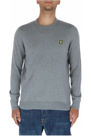Lyle & Scott Homme, Pulls, Gris, Taille: S Pull en Tricot Imprimé Gris