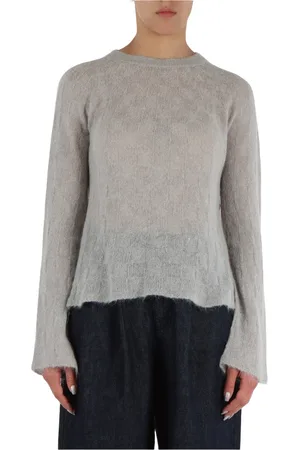 Emporio Armani Femme, Pulls, Gris, Taille: 38 FR Pull en maille alpaga à col rond