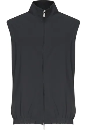 ELEVENTY Homme, Vestes, Bleu, Taille: M Gilet Bleu avec Fermeture Éclair et Col Haut