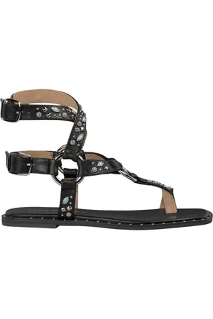Alma en Pena Femme, Chaussures, Noir, Taille: 41 EU Studded toe sandal