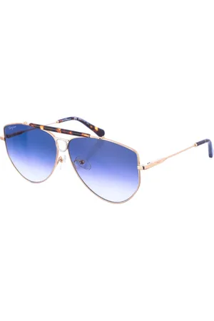 Salvatore Ferragamo Femme, Accessoires, Bleu, Taille: ONE Size Lunettes de soleil ovales avec monture en métal