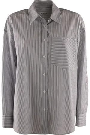 Dondup Femme, Blouses et Chemises, Brun, Taille: 38 FR Chemise en coton avec poche plaquée