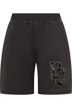 Dsquared2 Homme, Shorts, Noir, Taille: S Short de survêtement D2 Patch à taille élastique