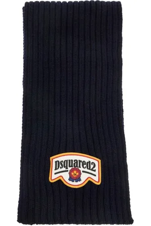 Dsquared2 Homme, Accessoires, Bleu, Taille: ONE Size Écharpe en maille côtelée en laine