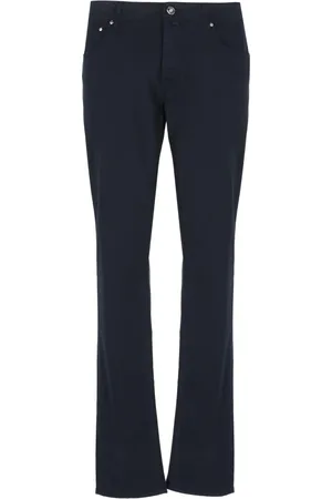 Jacob Cohen Homme, Pantalons, Bleu, Taille: W35 Pantalon en Coton Bleu avec Logo