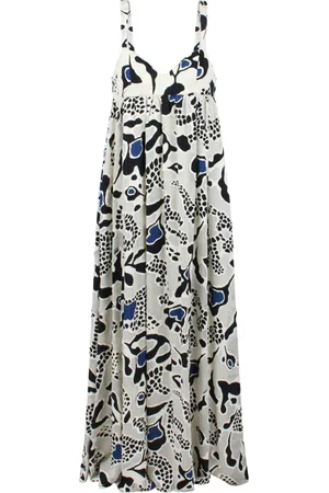 ULLA JOHNSON Femme, Robes, Multicolore, Taille: 36 FR Robe à Imprimé Abstrait et Col en Cœur