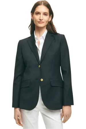 Brooks Brothers Femme, Vestes, Bleu, Taille: 32 FR Blazer en laine avec boutons dorés à tige