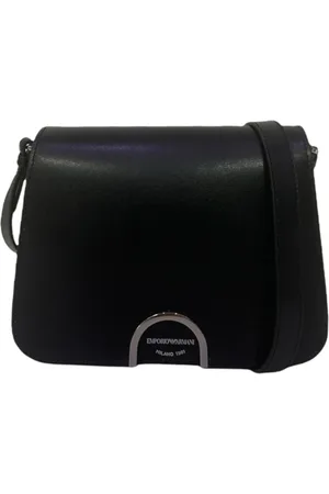 Emporio Armani Femme, Sacs, Noir, Taille: ONE Size Sac bandoulière en cuir Palmellato noir