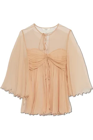 Chloé Femme, Blouses et Chemises, Rose, Taille: 36 FR Top en soie avec drapé