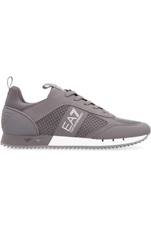EA7 Homme, Chaussures, Gris, Taille: 39 1/2 EU Baskets Basses en Cuir Végan