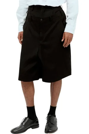 Comme des Garçons Homme, Shorts, Noir, Taille: L Bermuda Texturé Drapé