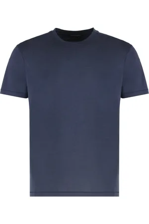 Tom Ford Homme, Tops, Bleu, Taille: L T-shirt à encolure côtelée