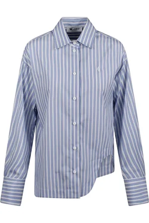 The Attico Femme, Blouses et Chemises, Bleu, Taille: 38 FR Chemise Boutonnée Eliza avec Logo Brodé