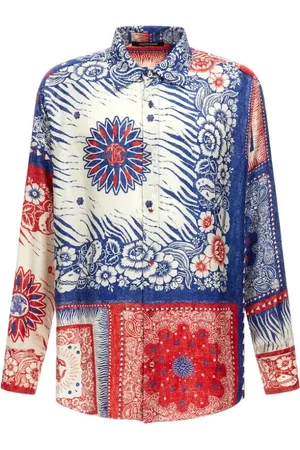 Roberto Cavalli Homme, Chemises, Multicolore, Taille: L Chemise à imprimé patchwork bandana