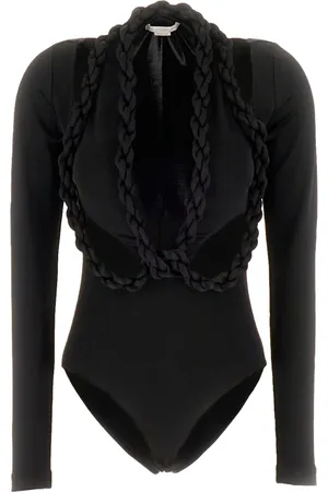 Stella McCartney Femme, Tops, Noir, Taille: 38 FR Body Décolleté en V avec découpes
