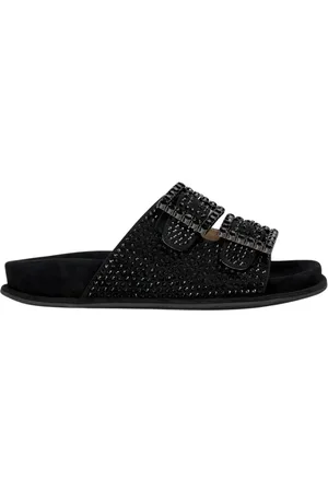 Alma en Pena Femme, Chaussures, Noir, Taille: 40 EU Sandale plate à double boucle