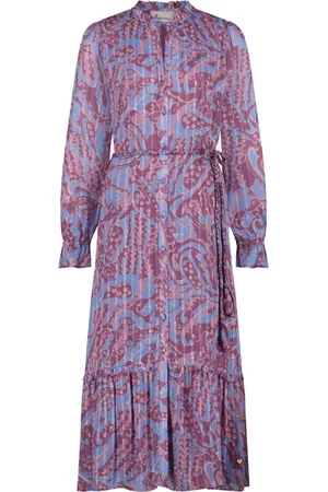 Fabienne Chapot Femme, Robes, Violet, Taille: 38 FR Marilene Midi Dress avec Volant