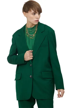 Silvian Heach Femme, Vestes, Vert, Taille: 38 FR Blazer Regular à Poches Latérales