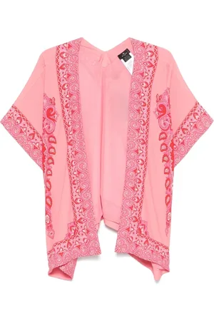 Etro Femme, Vestes, Rose, Taille: ONE Size Poncho Imprimé Motif Amibe