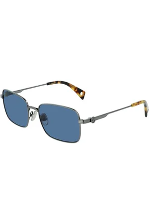 Lanvin Unisex, Accessoires, Gris, Taille: ONE Size Lunettes de soleil en métal gris avec verres bleus