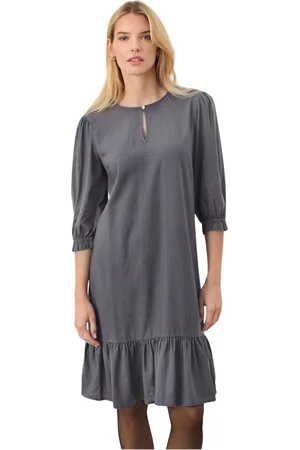 Part Two Femme, Robes, Gris, Taille: 46 FR Robe à Volants Turbulence