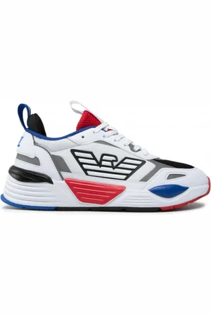 EA7 Homme, Chaussures, Blanc, Taille: 40 EU Baskets Triple Red Blue