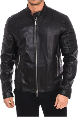 Dsquared2 Homme, Vestes, Noir, Taille: L Blouson de motard en cuir avec fermeture éclair