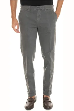 FAY Homme, Pantalons, Gris, Taille: W40 Pantalon Chino à Ourlet Roulé
