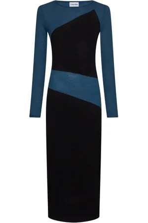 Calvin Klein Femme, Robes, Bleu, Taille: 40 FR Luxury Lana Maxi Dress