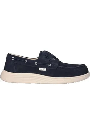 Liu Jo Homme, Chaussures, Bleu, Taille: 43 EU Mocassin en Cuir Bleu avec Détails Métalliques