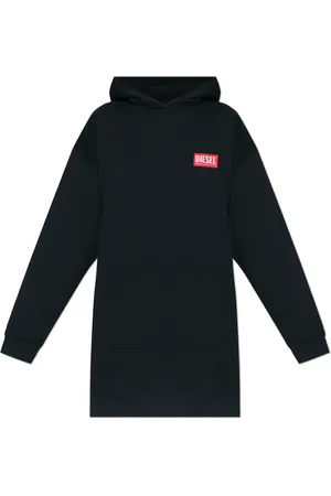 Diesel Femme, Robes, Noir, Taille: 38 FR D-Boxt-Hood-Lab Logo Dress