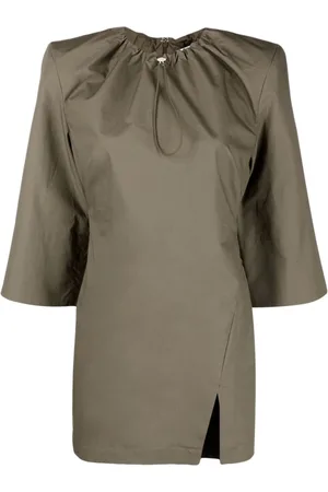 The Attico Femme, Robes, Vert, Taille: 36 FR Mini-blouse verte en coton