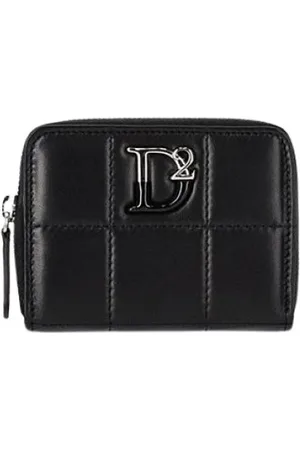 Dsquared2 Femme, Accessoires, Noir, Taille: ONE Size Portefeuille matelassé en cuir avec fermeture éclair