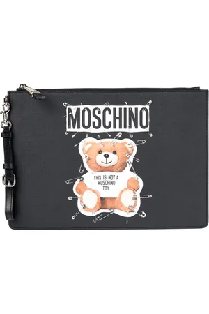 Moschino Femme, Sacs, Noir, Taille: ONE Size Safety Pin Teddy Pouch