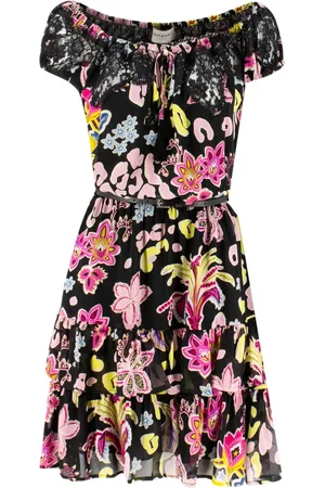 ERMANNO SCERVINO Femme, Robes, Multicolore, Taille: 36 FR Robe Courte Imprimée à Fleurs avec Ceinture