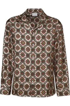 Drôle de Monsieur Homme, Chemises, Brun, Taille: S Chemise en coton multicolore à col italien